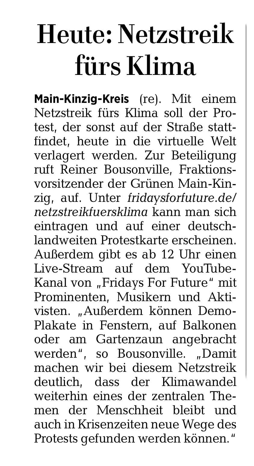 Heute:Netzstreik fürs Klima GNZ vom 24.04.2020